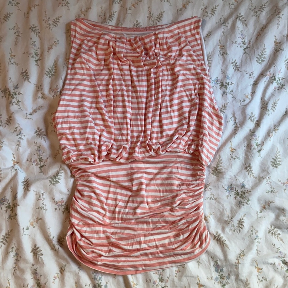 Y2k it girl striped top white and pink size XL good condition never worn